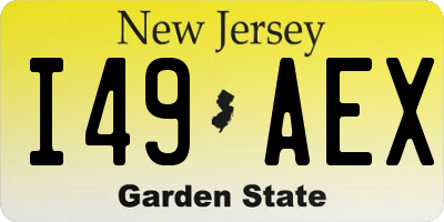 NJ license plate I49AEX