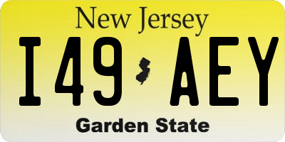 NJ license plate I49AEY