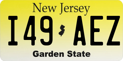 NJ license plate I49AEZ