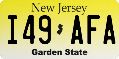 NJ license plate I49AFA