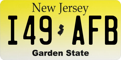NJ license plate I49AFB