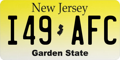 NJ license plate I49AFC