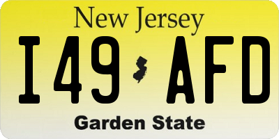NJ license plate I49AFD