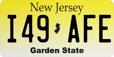 NJ license plate I49AFE