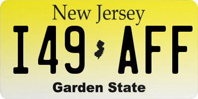 NJ license plate I49AFF