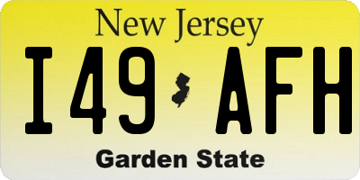 NJ license plate I49AFH