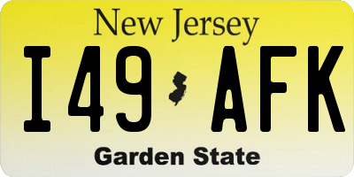 NJ license plate I49AFK