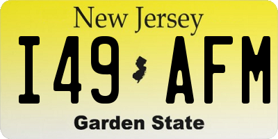 NJ license plate I49AFM