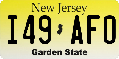 NJ license plate I49AFO