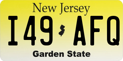 NJ license plate I49AFQ