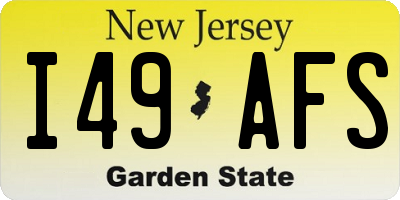 NJ license plate I49AFS