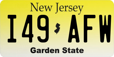 NJ license plate I49AFW