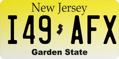 NJ license plate I49AFX