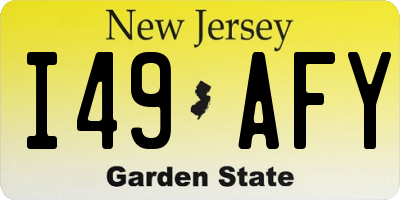 NJ license plate I49AFY