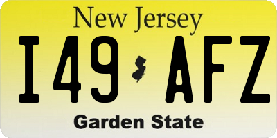 NJ license plate I49AFZ