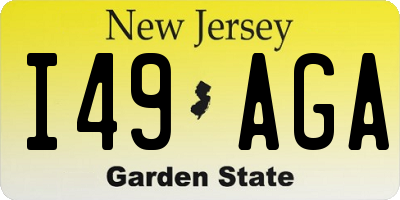 NJ license plate I49AGA