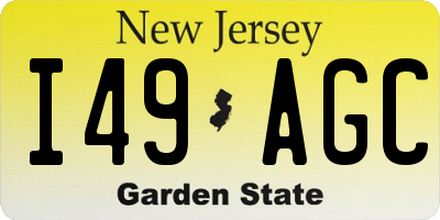 NJ license plate I49AGC