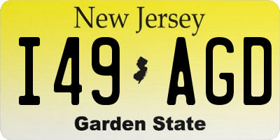 NJ license plate I49AGD