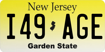 NJ license plate I49AGE