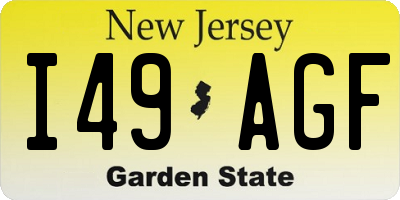 NJ license plate I49AGF