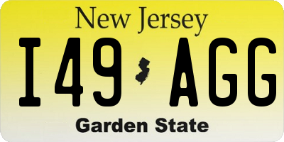NJ license plate I49AGG