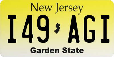 NJ license plate I49AGI