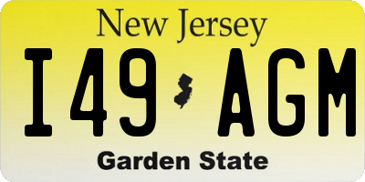 NJ license plate I49AGM