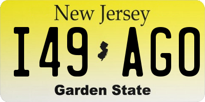 NJ license plate I49AGO
