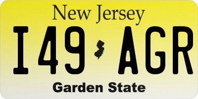 NJ license plate I49AGR