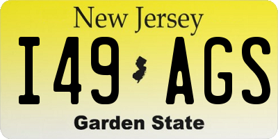 NJ license plate I49AGS