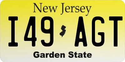 NJ license plate I49AGT