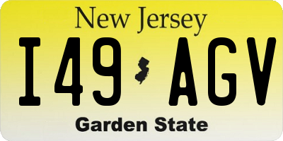 NJ license plate I49AGV