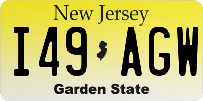 NJ license plate I49AGW