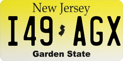 NJ license plate I49AGX