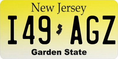 NJ license plate I49AGZ