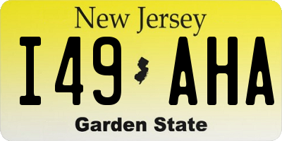 NJ license plate I49AHA
