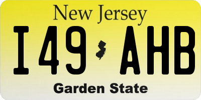 NJ license plate I49AHB