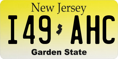NJ license plate I49AHC