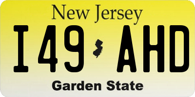 NJ license plate I49AHD