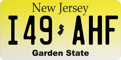NJ license plate I49AHF
