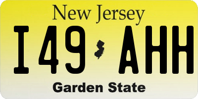 NJ license plate I49AHH