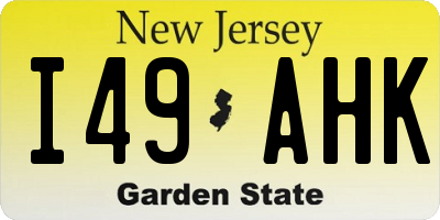 NJ license plate I49AHK