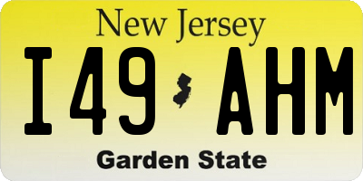 NJ license plate I49AHM