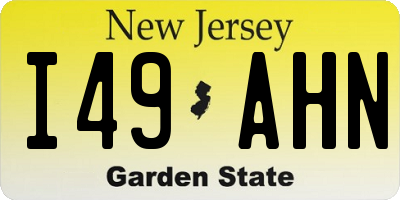 NJ license plate I49AHN