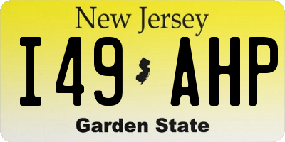 NJ license plate I49AHP