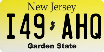 NJ license plate I49AHQ