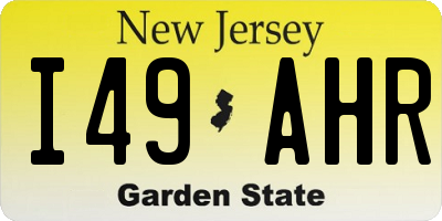 NJ license plate I49AHR