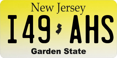 NJ license plate I49AHS