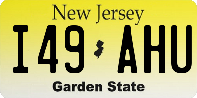 NJ license plate I49AHU