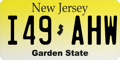 NJ license plate I49AHW